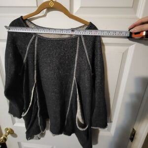 Kim & Cami Charcoal Gray Sweatshirt with Oversize Outer Pockets (M)